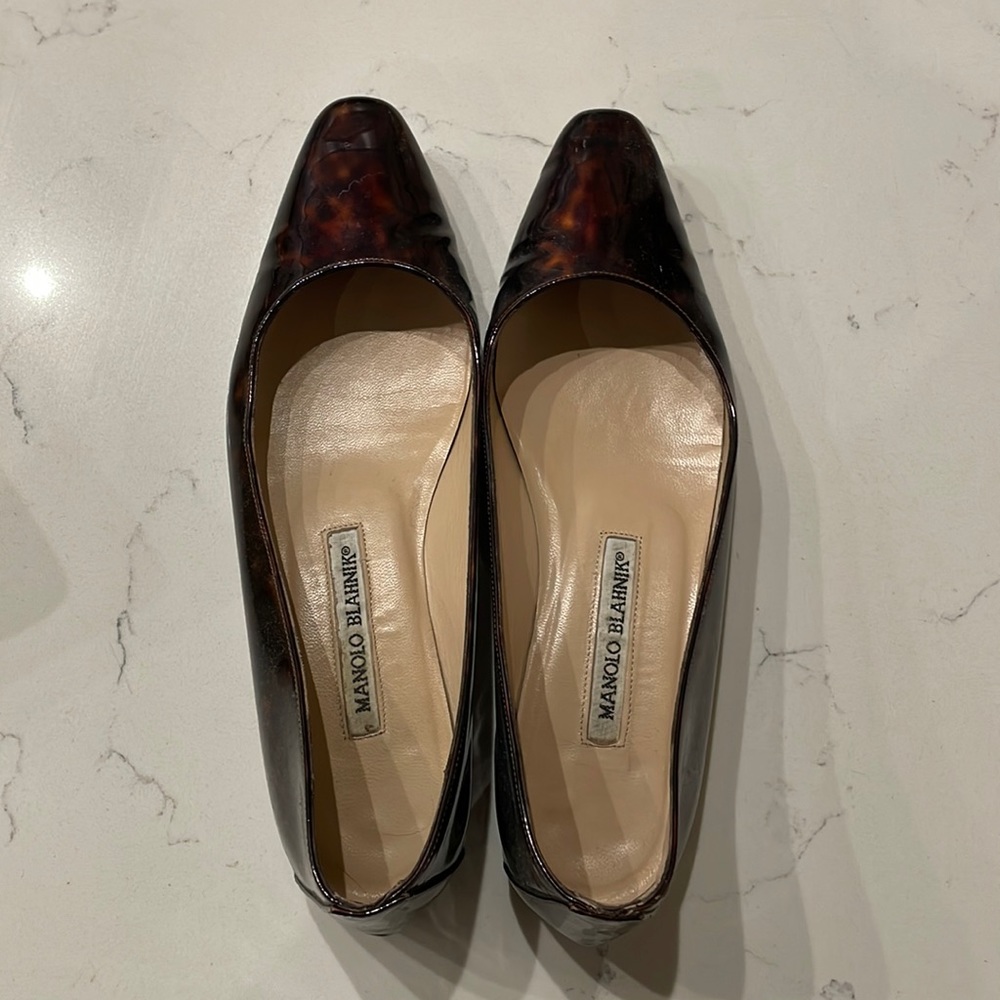 Manolo Blahnik | Tortoise Shell Flat | Size 7 / 37 - image 1